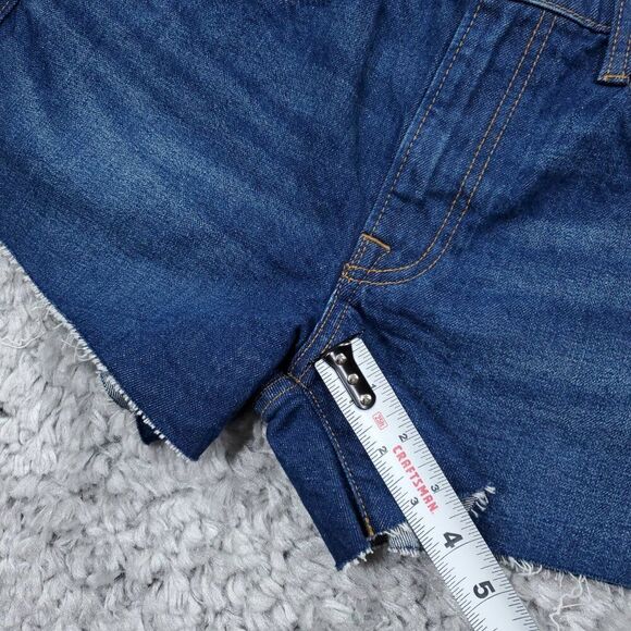 Lucky Brand Mid Rise Cut Off Shorts Women's Size 4 27 Dark Wash Blue Dawn - Picture 11 of 11